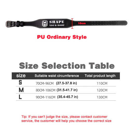 Worth While PU Gym Weightlifting Belt 10cm - Image 2