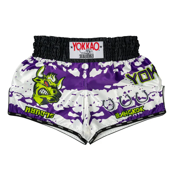 Yokkao Angry Bull Muay Thai Shorts White