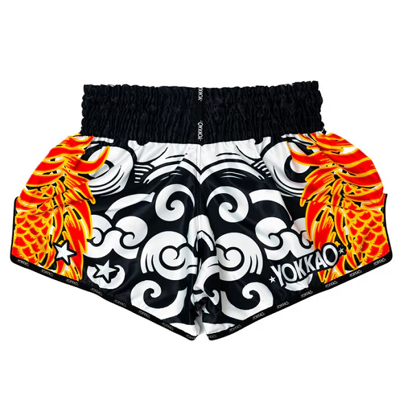 Yokkao Dragon Muay Thai Shorts Black/White - Image 2